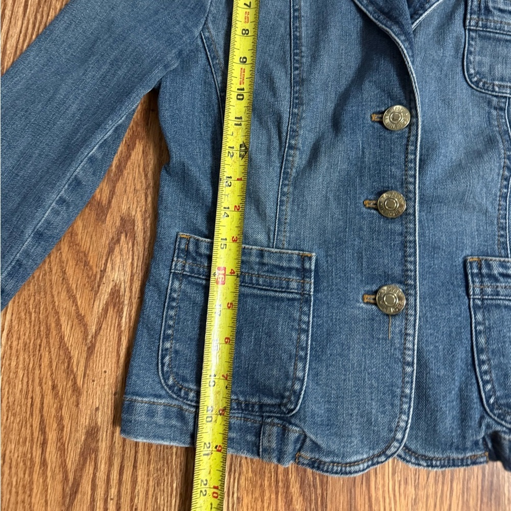 Tommy Hilfiger Women's Denim Jean Jacket Blazer Gold Buttons Sz 8 - Picture 7 of 9